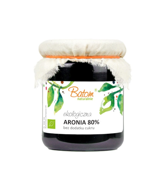 Dżem aroniowy 80% słodzony sokiem jabłkowym 260g BATOM BIO
