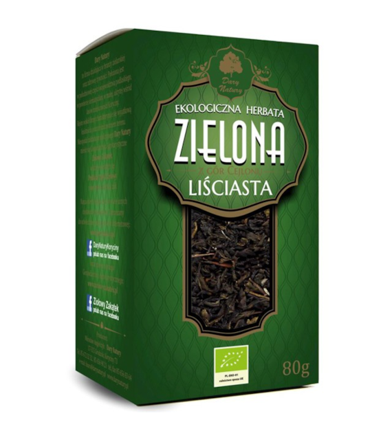 Herbata zielona cejlońska liściasta 80g DARY NATURY BIO
