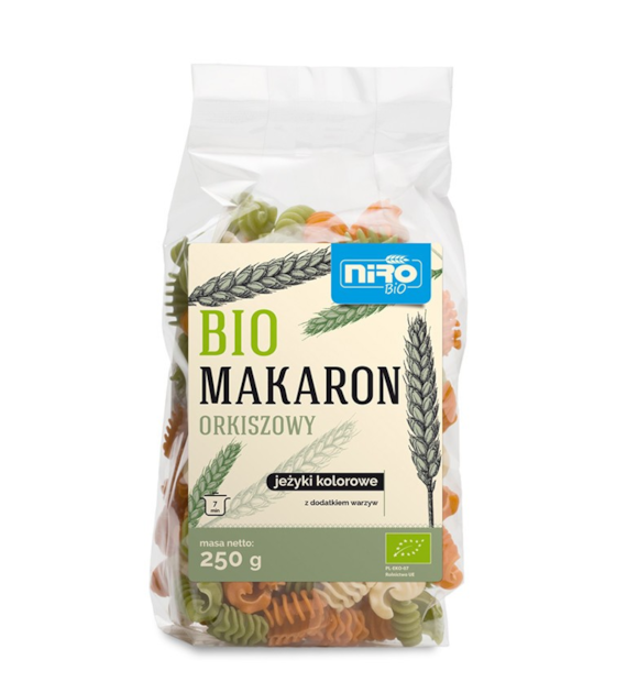 Makaron orkiszowy jeżyki kolorowe 250g NIRO BIO