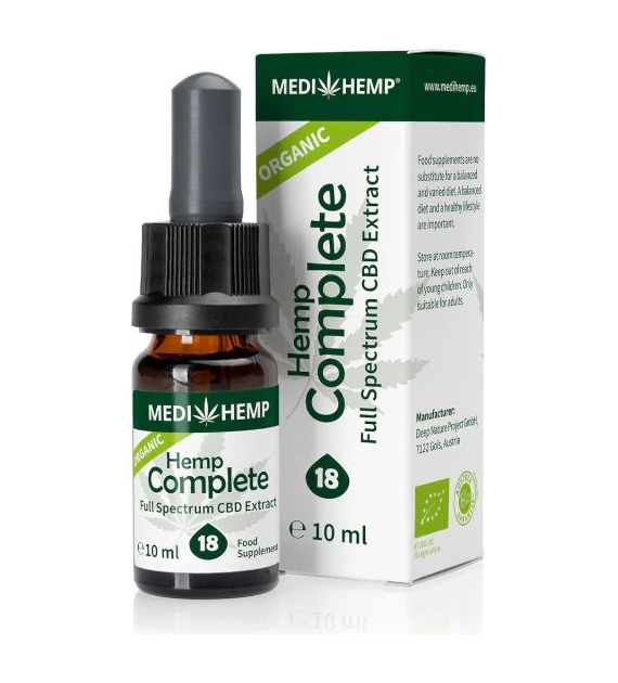 Olejek konopny 18% CBD pełne spektrum 10ml MEDIHEMP - suplement diety