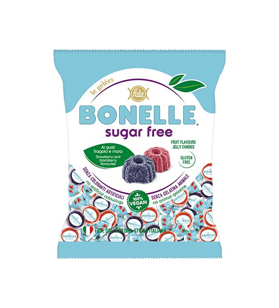 Żelki jeżyna / truskawka bez cukru 90g BONELLE