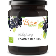 Dżem z czarnego bzu 80% słodzony sokiem jabłkowym 260g BATOM BIO