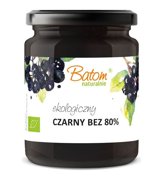 Dżem z czarnego bzu 80% słodzony sokiem jabłkowym 260g BATOM BIO