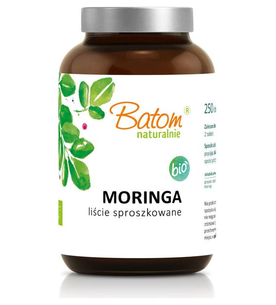 Moringa sproszkowane liście tabletki 500mg 250szt. BATOM BIO - suplement diety