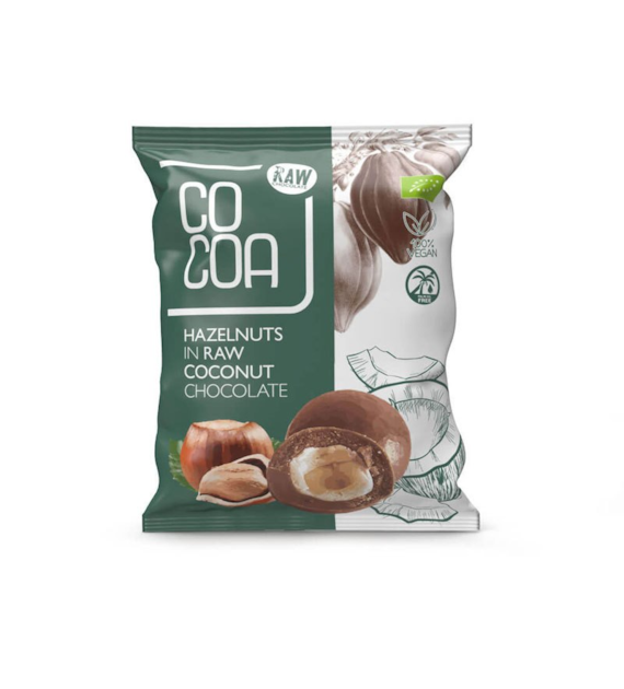 Orzechy laskowe w surowej czekoladzie kokosowej 70g COCOA BIO