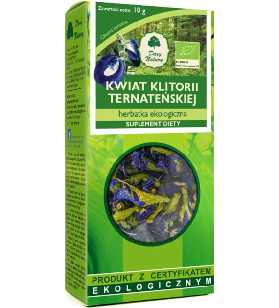 Herbatka Kwiat klitorii ternateńskiej 10g DARY NATURY BIO - suplement diety