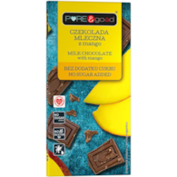Czekolada mleczna z mango bez cukru 75g PURE&GOOD