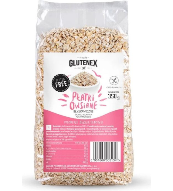 Płatki owsiane błyskawiczne bezglutenowe 350g GLUTENEX