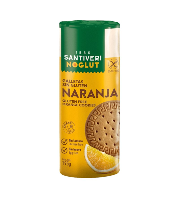 Ciastka pomarańczowe bezglutenowe 195g SANTIVERI