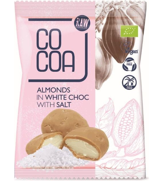 Migdały w białej polewie z solą 70g COCOA BIO