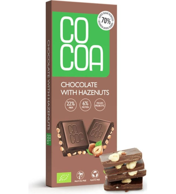 Czekolada z orzechami laskowymi 40g COCOA BIO