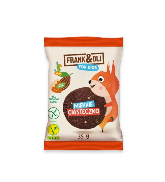 Miękkie ciasteczko dla dzieci Kakao & Orzech laskowy bez cukru 35g FRANK&OLI