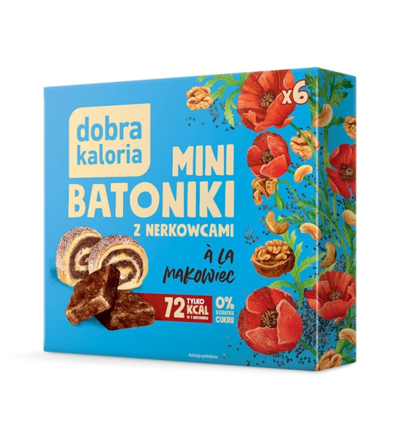 Mini batoniki z nerkowcami à la makowiec bez cukru 102g DOBRA KALORIA