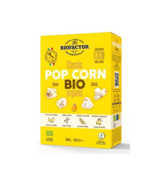 Popcorn do mikrofali solony bezglutenowy 270g BIOFACTOR BIO