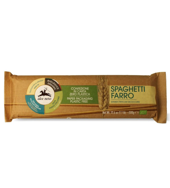 Makaron z pszenicy płaskurki Spaghetti 500g ALCE NERO BIO