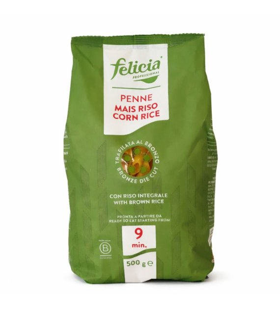 Makaron kukurydziano-ryżowy penne rurki bezglutenowy 500g FELICIA - najlepiej spożyć przed: 05.03.2028