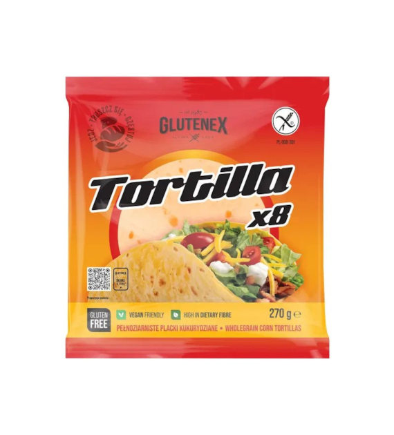 Wrapy tortilla kukurydziana pełnoziarnista bezglutenowa 270g GLUTENEX