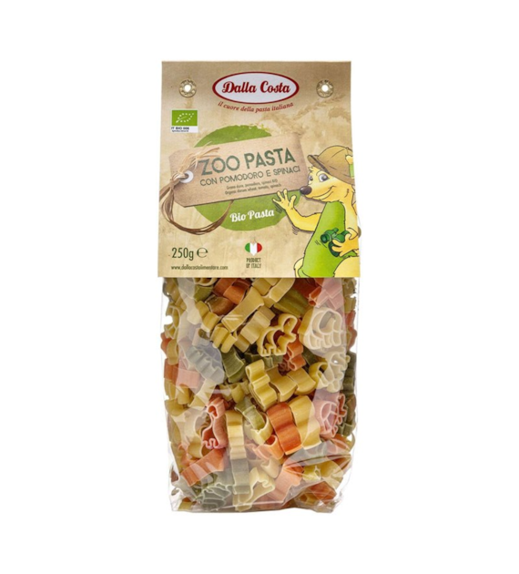 Makaron pszenny dla dzieci Zoo trójkolorowy 250g DALLA COSTA BIO