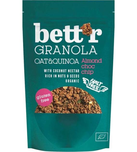 Granola migdały i gorzka czekolada bezglutenowa 300 g BETTR BIO