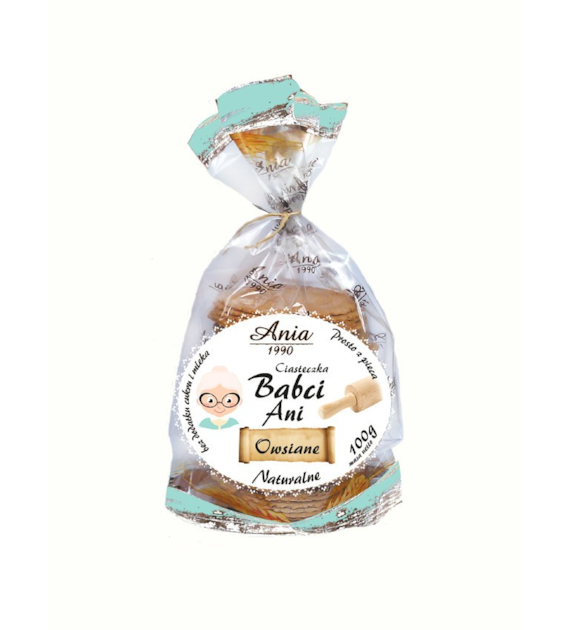 Ciasteczka owsiane Babci Ani naturalne bez cukru 100g ANIA