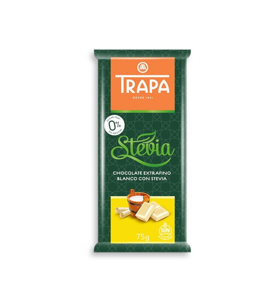 Czekolada biała Stevia bez cukru 75g TRAPA
