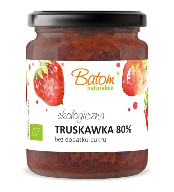Dżem truskawkowy 80% słodzony sokiem jabłkowym 260g BATOM BIO
