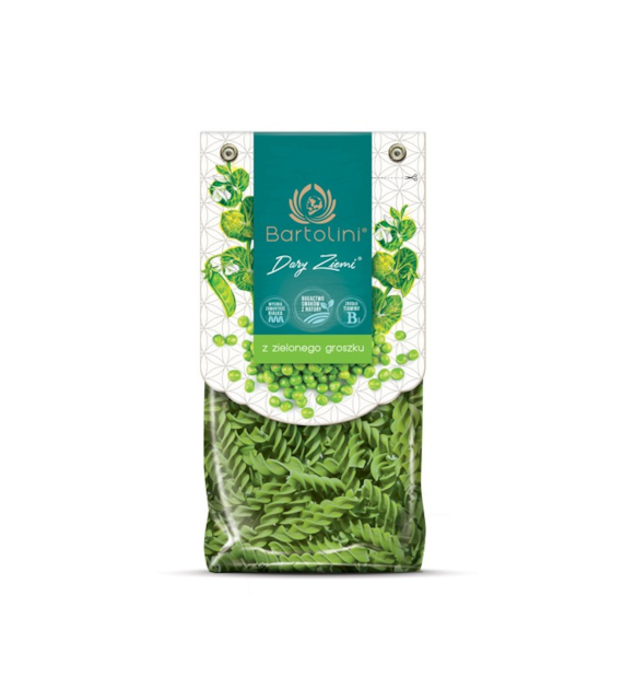 Makaron z zielonego groszku świderki 250g BARTOLINI