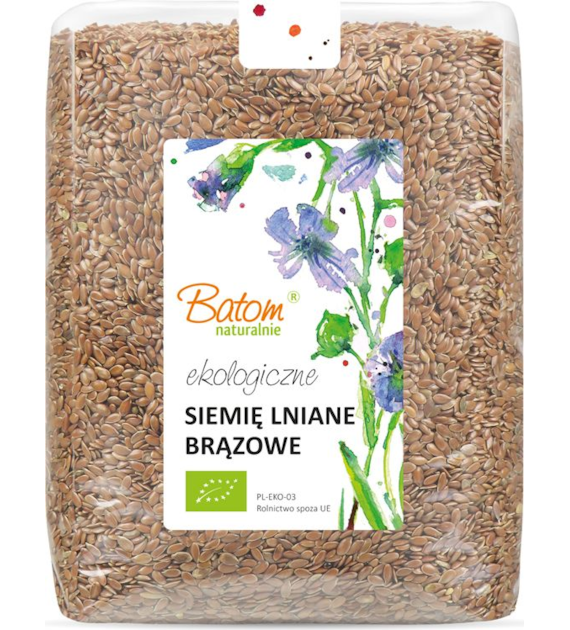 Siemię lniane brązowe 1kg BATOM BIO