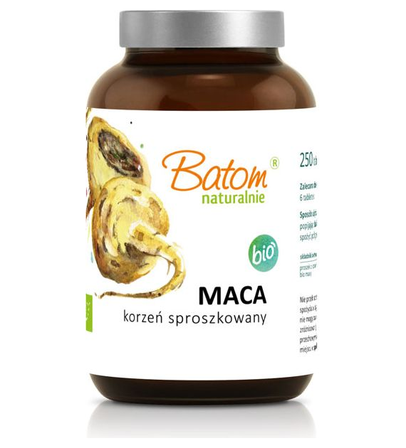 Maca korzeń sproszkowany tabletki 500mg 250szt. BATOM BIO - suplement diety