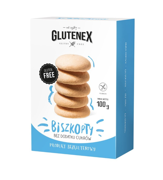 Biszkopty bezglutenowe bez cukru 100g GLUTENEX