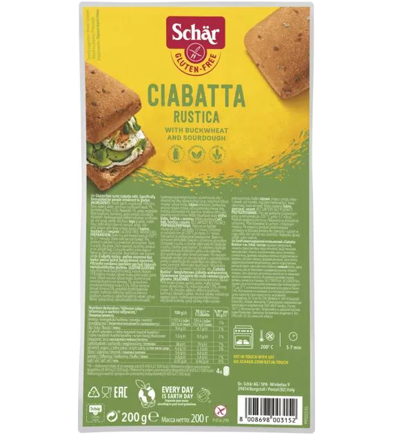 Bułki ciabatta wieloziarniste bezglutenowe 200g SCHÄR