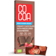 Czekolada z truskawkami bez cukru 40g COCOA BIO