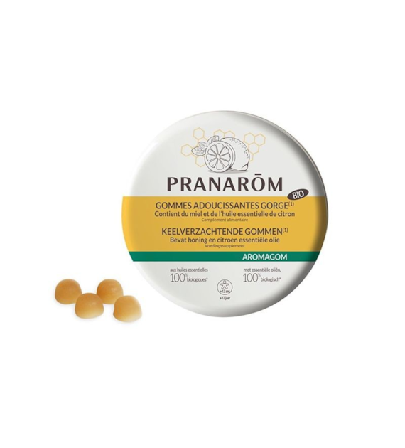 Aromaforce gumy rozpuszczalne Gardło łagodzące miód + cytryna 45g PRANARÔM BIO - suplement diety