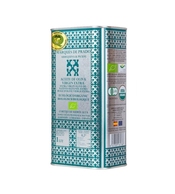 Oliwa z oliwek extra virgin Arbequino & Picual Hiszpania Andaluzja 1l puszka CORTIJO DE SUERTE ALTA BIO