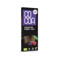 Czekolada surowa z wiśniami i jagodami Acai 40g COCOA BIO