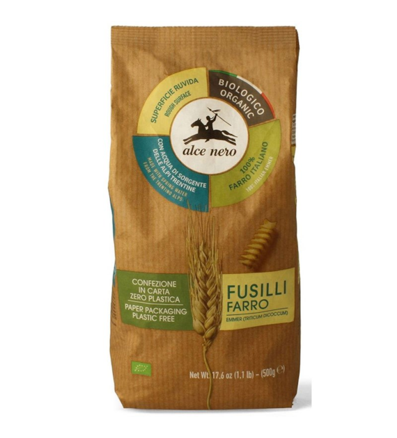 Makaron z pszenicy płaskurki Świderki fusilli 500g ALCE NERO BIO