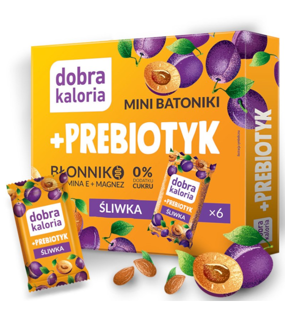 Mini batoniki ze śliwką Prebiotyk bez cukru 102g DOBRA KALORIA