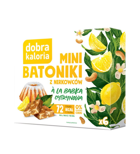 Mini batoniki z nerkowców à la babka cytrynowa bez cukru 102g DOBRA KALORIA