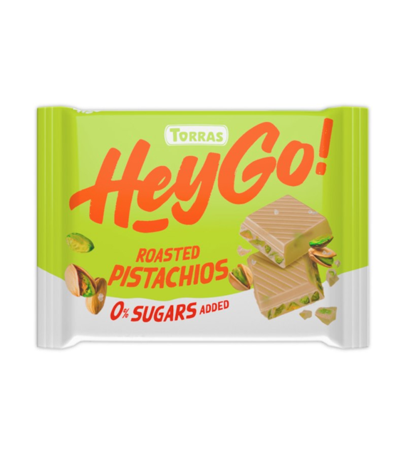 Czekolada biała z prażonymi pistacjami bez cukru 60g TORRAS