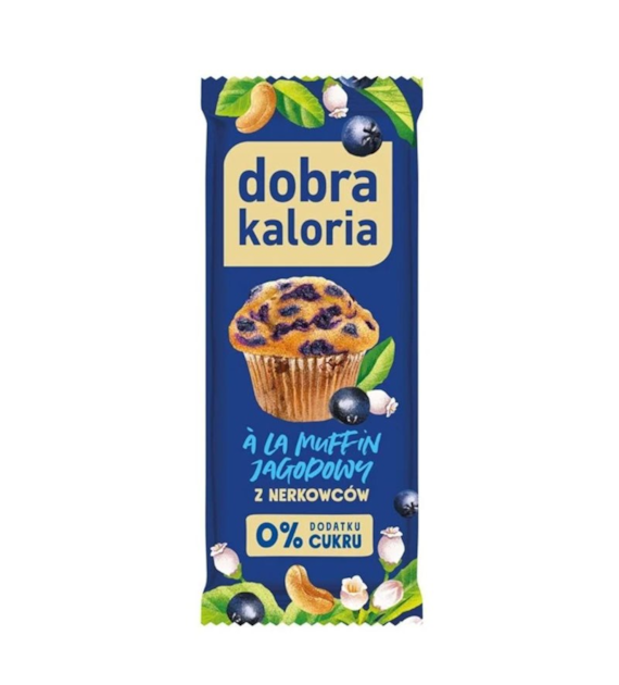 Baton z nerkowców à la muffin jagodowy bez cukru 35g DOBRA KALORIA