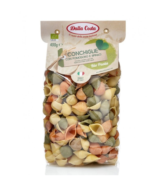 Makaron pszenny muszle trójkolorowy 400g DALLA COSTA BIO
