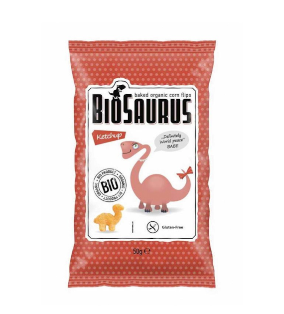Chrupki kukurydziane bezglutenowe z ketchupem 50g BIOSAURUS BIO