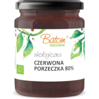 Dżem z czerwonej porzeczki 80% słodzony sokiem jabłkowym 260g BATOM BIO