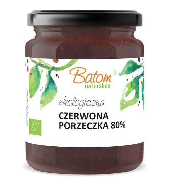 Dżem z czerwonej porzeczki 80% słodzony sokiem jabłkowym 260g BATOM BIO