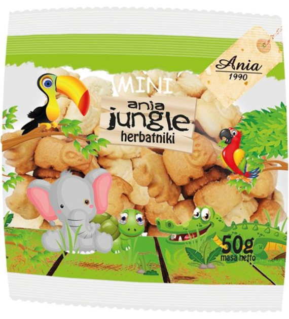 Herbatniki pszenne Mini Jungle 50g ANIA