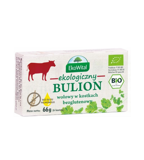Kostki rosołowe / Bulion wołowy bezglutenowy 6 sztuk EKOWITAL BIO