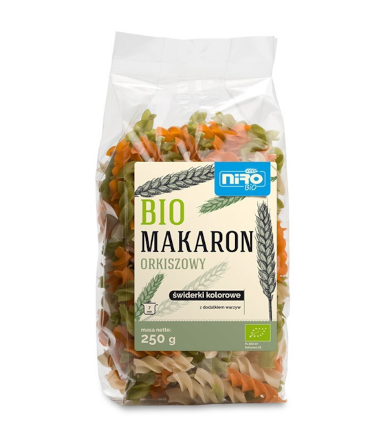 Makaron orkiszowy świderki kolorowe 250g NIRO BIO
