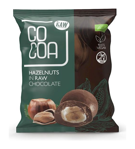 Orzechy laskowe w surowej czekoladzie RAW 70g COCOA BIO