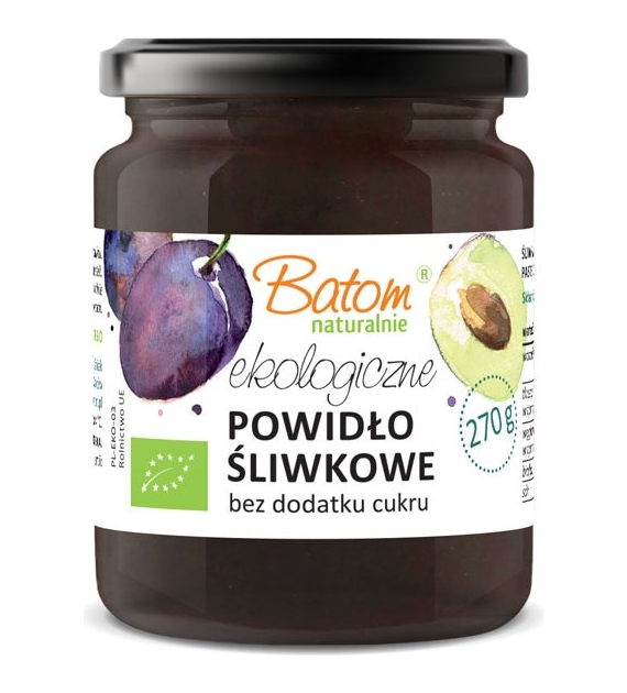 Powidło ze śliwek węgierek 100% bez dodatku cukru 270g BATOM BIO