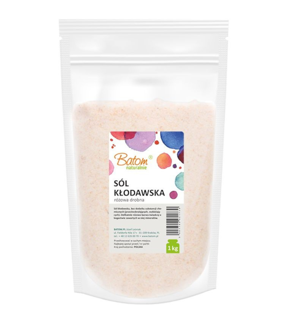Sól kłodawska drobna różowa 1kg BATOM